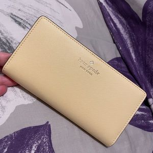 NWT Kate Spade Butter Yellow Medium Slim Wallet